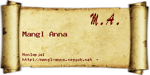 Mangl Anna névjegykártya